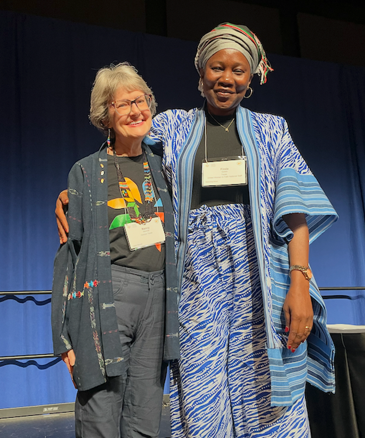 Nancy Monroe reunites with Finda Quinwa, a UWFaith missionary that spoke with N TX Districts in 2024