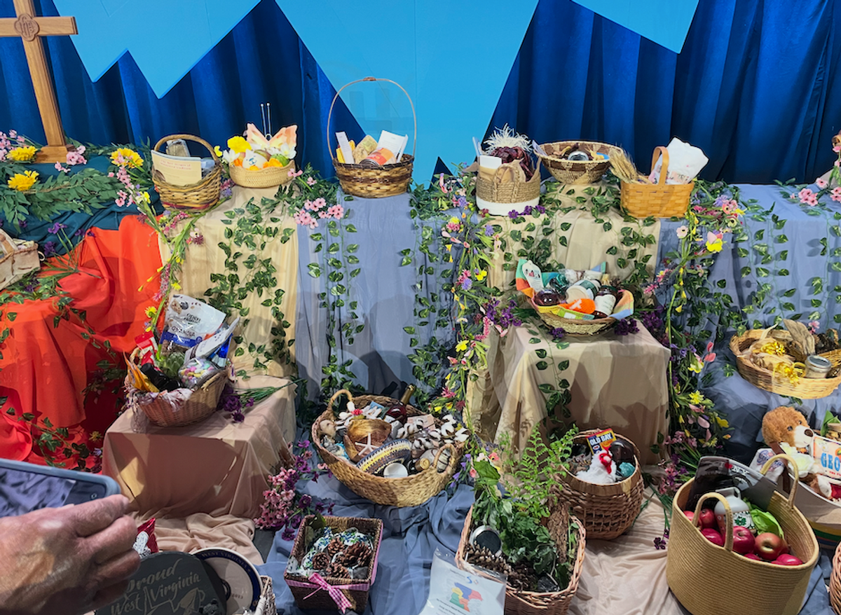 The altar with offerings of abundance from each conference