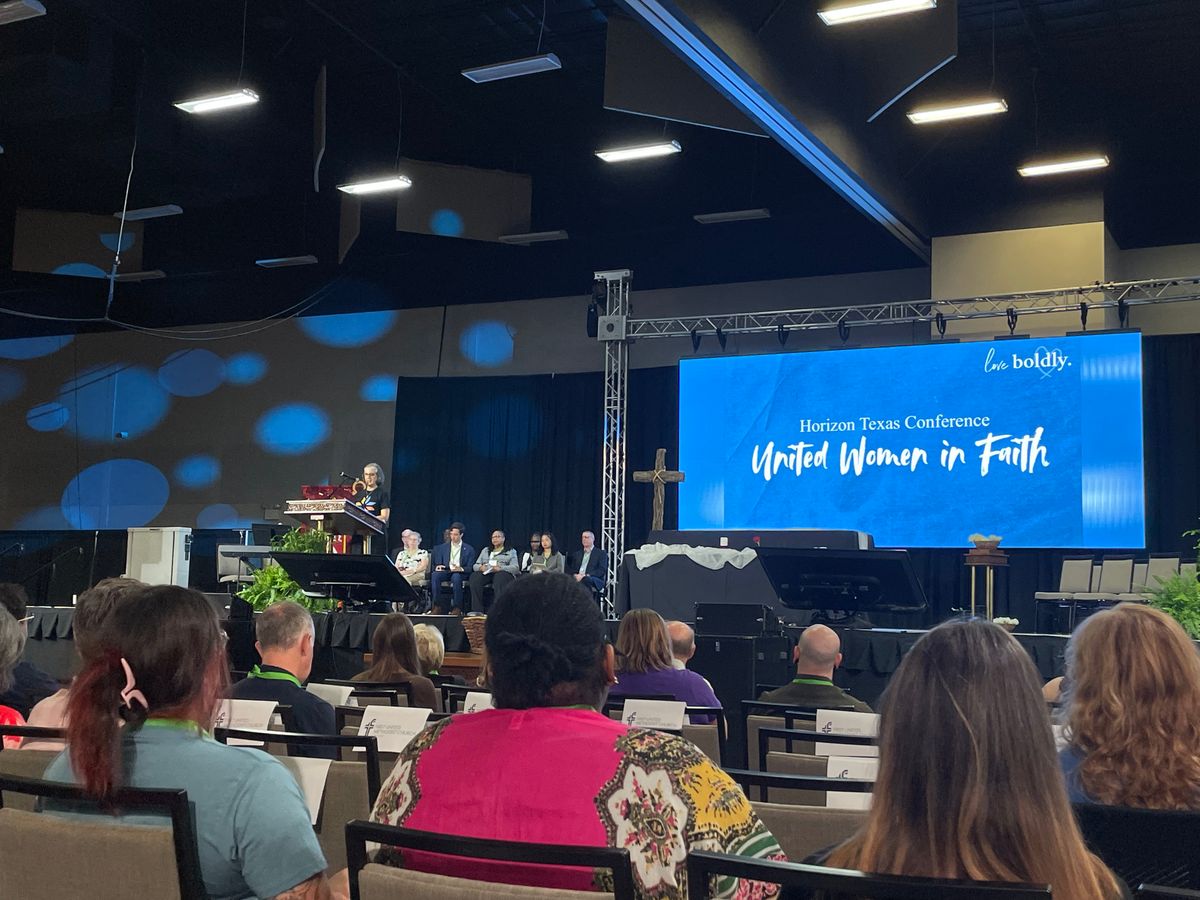 United Women in Faith had 5 minutes at the mic during the Laity Session