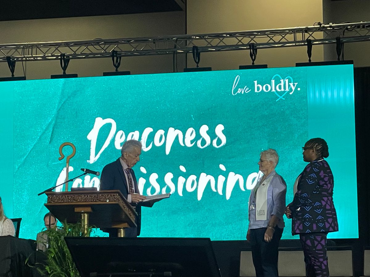 Barbara Hills and Katie Pryor, our two newly consecrated Deaconesses were recognized by the Bishop Saenz.