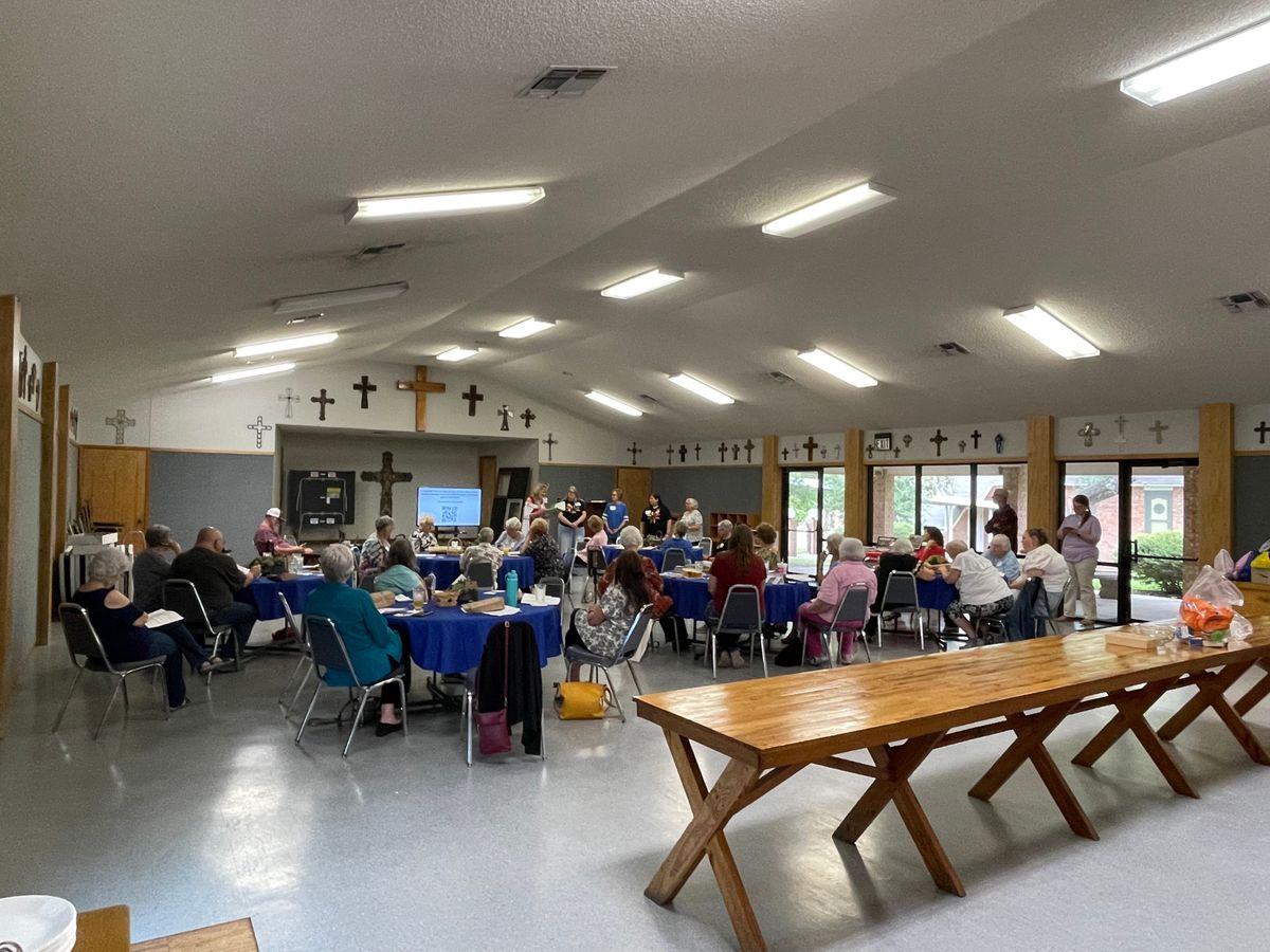 A view of the room with participants & officers at FUMC De Leon.