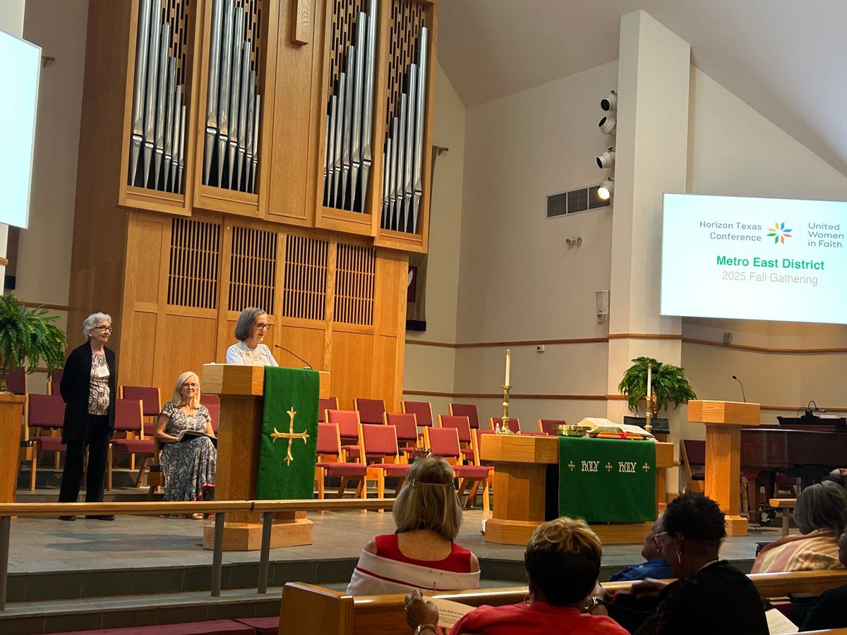 L to R - Doris Marshall, President of Metro East District, Marsha Faram, UWFaith President Ridgewood Park UMC and Wendy Campbell, President of the HTC UWFaith.