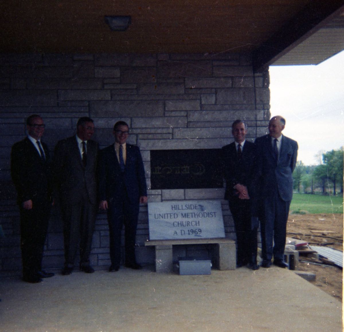 Placing the cornerstone of the new church - 1969