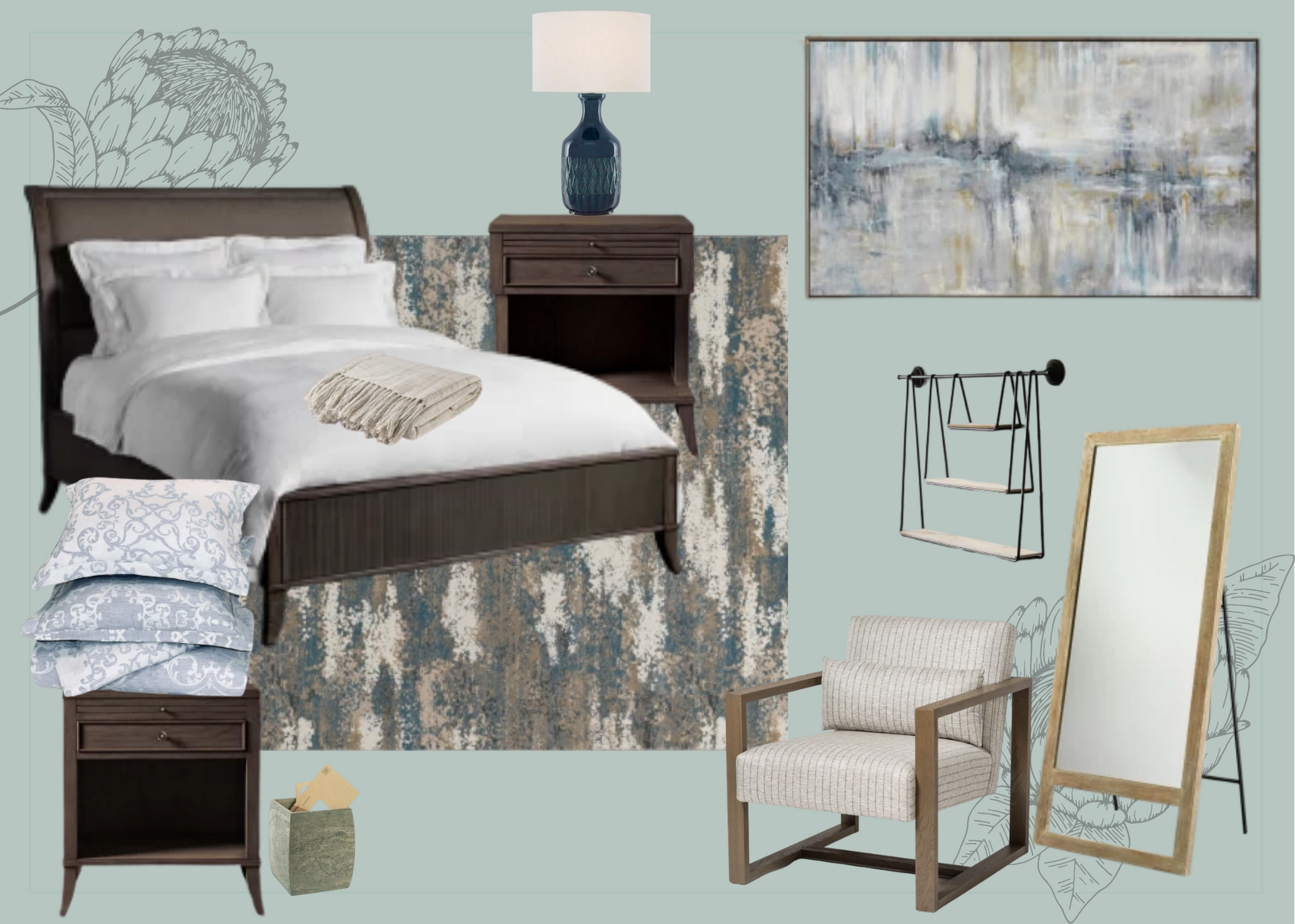 mood board bedroom, example