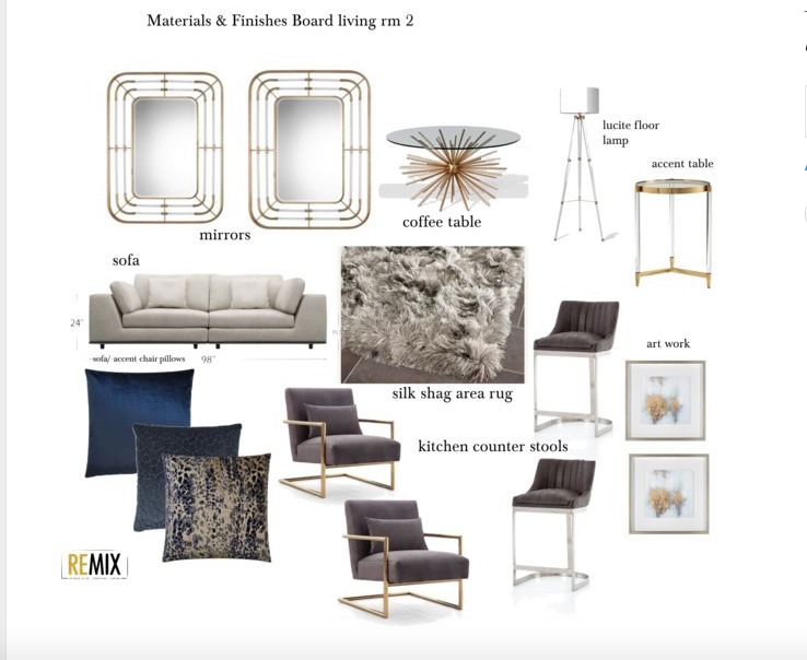 Living Room Materials and Finishes Board