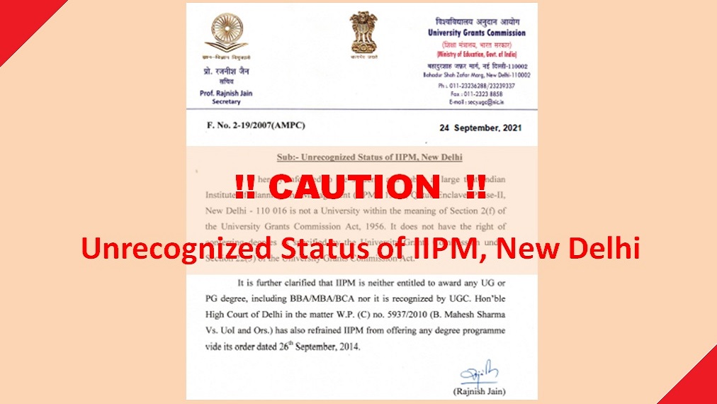 UGC Caution Notice About IIPM