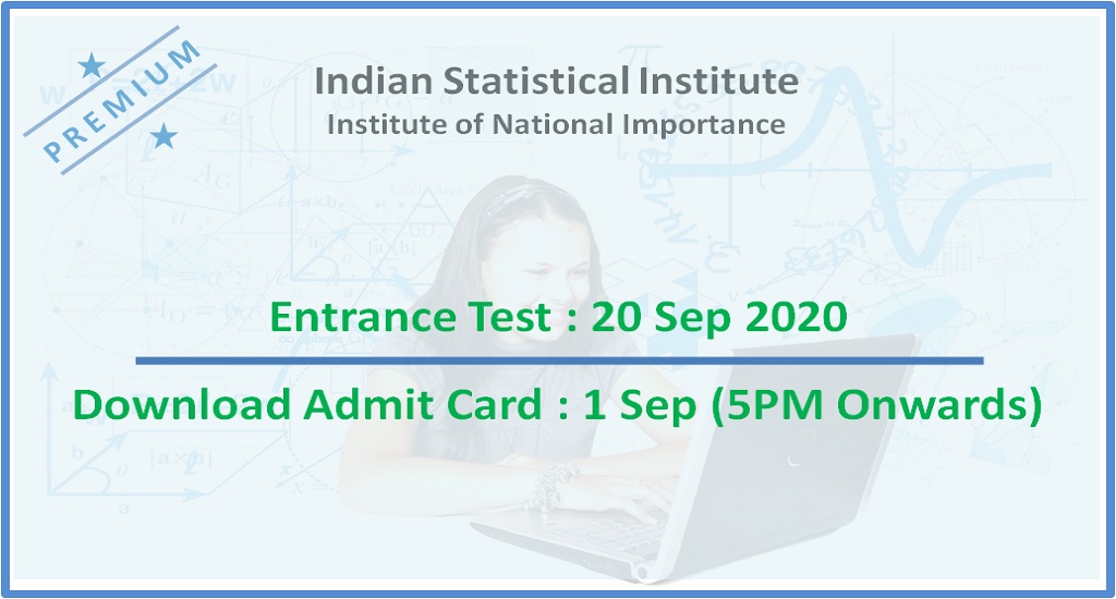 ISI Entrance On 20 Sep, Download Admit card