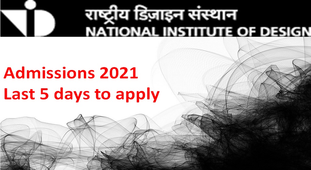 NID BDesign 2021 Admissions Test - Last 5 days to fill application form