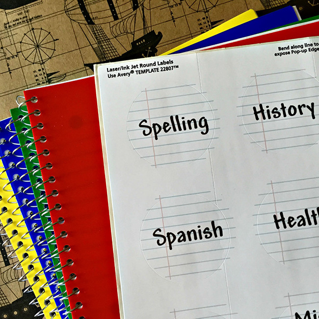 easy custom subject notebooks with avery labels myprintly