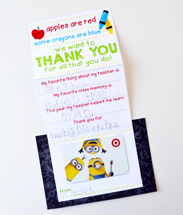 Teacher Appreciation Gift Card Holder Myprintly