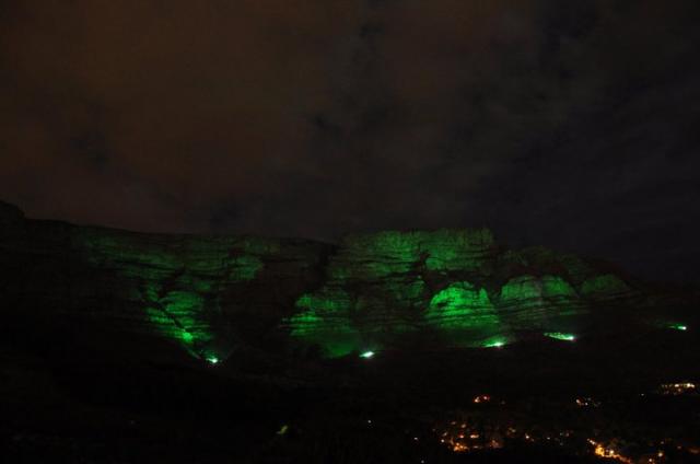 How Table Mountain looks on St Paddys Day