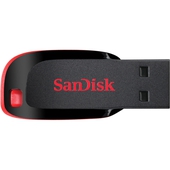 Memoria USB SanDisk Cruzer Blade CZ50, 64GB, USB 2.0, Negro, Rojo