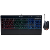Kit de Teclado y Mouse Gamer Corsair K55 + Harpoon RGB Bundle, retroiluminado, USB, Negro.