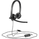 Auriculares con Microfono Logitech H570e, Alámbrico, USB, Negro