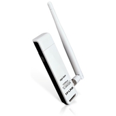 Adaptador inalambrico TP-Link USB TL-WN722N, 2.4GHz, 802.11b/g/n, 150 Mbps, 4 dBi.