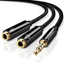 Cable Splitter de Audio y Micrófono Ugreen, x1 Macho a x2 Hembra 3.5mm, 3 pines