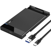Case para Disco Duro 2.5", Ugreen, SATA III, Conexión USB C a USB A, Negro