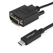 Cable USB C a DVI StarTech, Largo 1m, Thunderbolt 3, 1920x1200, Negro