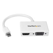 Adaptador Mini DisplayPort a HDMI y VGA StarTech, 1920x1200 1080p, C/Audio, Blanco