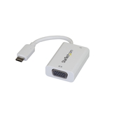 Adaptador USB C a VGA StarTech Con Alimentación USB, 60 Watts, Blanco