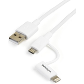 Cable Apple Lightning o Micro USB a USB 2.0 StarTech, Blanco, Largo 1m