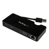 Adaptador Multipuertos USB 3.0 a HDMI, VGA, Ethernet, USB 3.0 StarTech, Windows y Mac