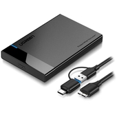 Case para Disco SATA 2.5" a USB 3.0 / USB C, 6TB, 5Gbps, 50cm. Negro