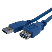 Cable de Extensión USB 3.0 de 1m StarTech, SuperSpeed, Macho a Hembra USB A, Azul