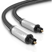 Cable Óptico Ugreen De Audio Digital Toslink, Largo 3m, Conectores Dorados y Nylon Trenzado