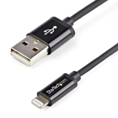 Cable Lightning 8 Pines a USB A 2.0 StarTech, Largo 2m, Para Apple iPod iPhone iPad, Negro