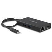 Adaptador Multipuertos USB C a HDMI, Ethernet, x2 USB 3.0, USB-C PD 60W StarTech, Negro
