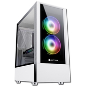 Case Antryx RX Chrome Storm RX-460 White, x2 Fan ARGB, USB 3.0, Vidrio Templado