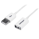 Cable de Extensión USB 2.0 de 1m StarTech, Macho a Hembra USB A. Blanco