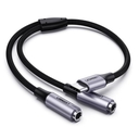 Cable Splitter USB C a Audio y Micrófono 3.5mm hembras Ugreen