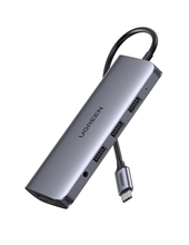 Hub Multifuncional Ugreen 10 en 1 USB C, HDMI / VGA / RJ45 / x3 USB 3.0 / SD / MicroSD / USB C (Carga) / Audio 3.5mm