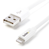 Cable Lightning a USB A 2.0 StarTech, Largo 1m, Para Apple iPod iPhone iPad, Blanco