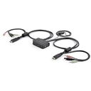 Conmutador KVM De 2 Puertos DisplayPort StarTech, DP, USB y  Audio con Cables Integrados