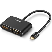 Adaptador USB C a HDMI y VGA Ugreen, Full HD, Mirror y Extend Mode