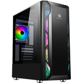 Case Antryx RX430, USB 3.0, ARGB Fan x1, C/Cinta LED, Vidrio Templado. Negro
