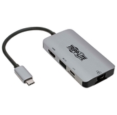 Adaptador Multipuerto Tripp-Lite U444-06N-H4GUSC, USB C a HDMI, RJ45, USB, Gris.