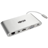 Estación de Conexión Tripp-Lite U442-DOCK1, USB-C a HDMI, VGA, mDP, USB, LAN, SD, Audio.