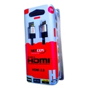 Cable HDMI Premium Netcom, Largo 1mts, 4K 60Hz v2.0
