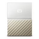 Disco duro externo Western Digital My Passport Ultra, 1TB, USB 3.0, Blanco Dorado.