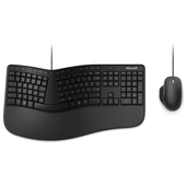 Kit de Teclado y Mouse Microsoft Ergonomic Desktop, Alámbrico, USB, Negro