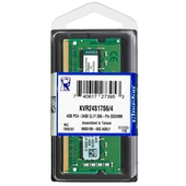 Memoria Ram Kingston KVR24S17S6/4, 4GB, DDR4, SODIMM, 2400 MHz, CL17.