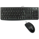 Kit Teclado y Mouse Logitech MK120, USB, Negro.