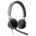 Auriculares con Micrófono Logitech Zone Wired, Alámbrico, 1.9 Metros, USB C / USB A, Negro