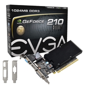 Tarjeta video EVGA Nvidia GeForce 210, 1GB DDR3 64-bit, HDMI, DVI, VGA, PCI-E 2.0 x16.