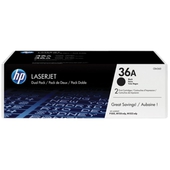 Toner HP 36A, LaserJet P1505, P1505N, M1522N, M1522NF, M1120, M1120N, negro, 2x 2000 Páginas