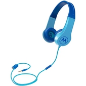 Auriculares con Microfono para niños Motorola Squads 200, Flexibles, Plug 3.5mm, Azul.